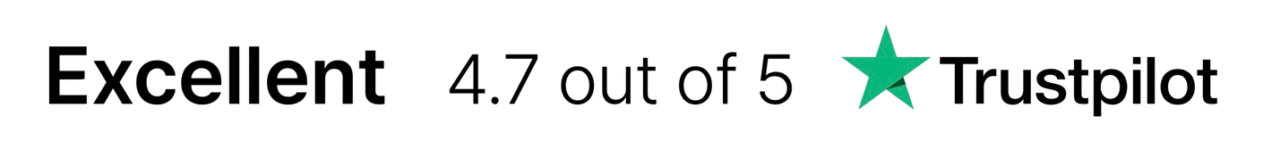 Excellent: 4.7 out of 5 on Trustpilot